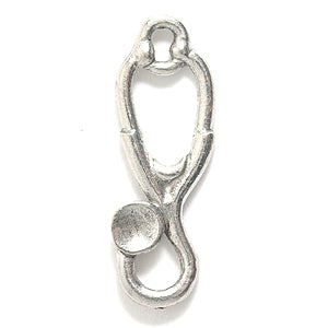 PW3392-S: Charm Stethoscope Ant Pewter 8x24mm 1PC