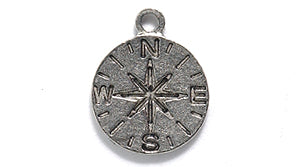 PW3729-S: Charm Compass Ant Pewter 11x13mm 1PC