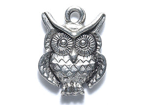 PW6271-S: Pewter Charm Owl 16mm Silver-1PC