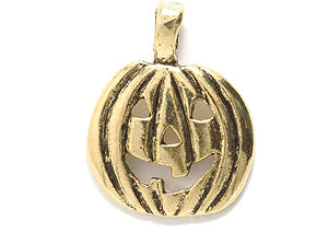 PW3345-AG: Charm Jack-o-lantern Ant Gold 14x18mm - 1PC