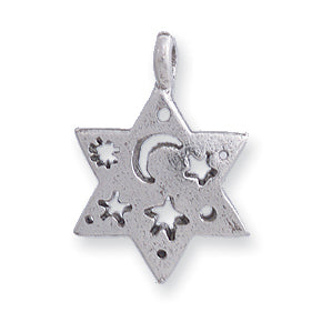 PW4120-S: Charm Pendant Star Silver 20mm-1PC