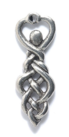 PW6090-S: Charm Twisting Goddess 12x34mm Silver-1PC