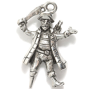 PW3209-S: Charm Pirate w/Parrot Ant Pewter 17x26mm 1PC