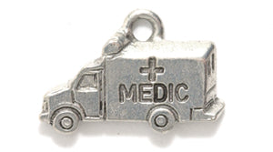 PW3395-S: Charm Ambulance Ant Pewter 12x18mm 1PC