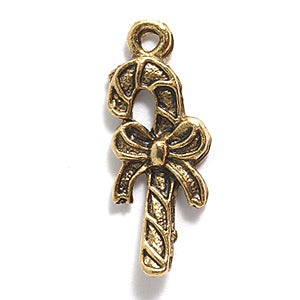 PW539-AG: Charm Candy Cane Ant Gold 9x23mm-1PC