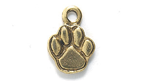 PW85-AG: Charm Paw Track Ant Gold 9x13mm - 1PC