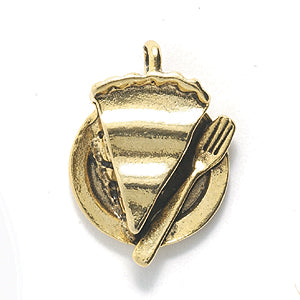 PW735-AG: Charm Pie Slice Ant Gold 14x20mm - 1PC