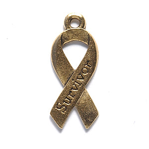 PW2023-AG: Awareness Ribbon Survivor Ant Gold 21mm-1PC