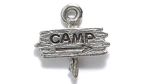 PW5841-S: Charm Camp Sign Ant Pewter 13x13mm 1PC