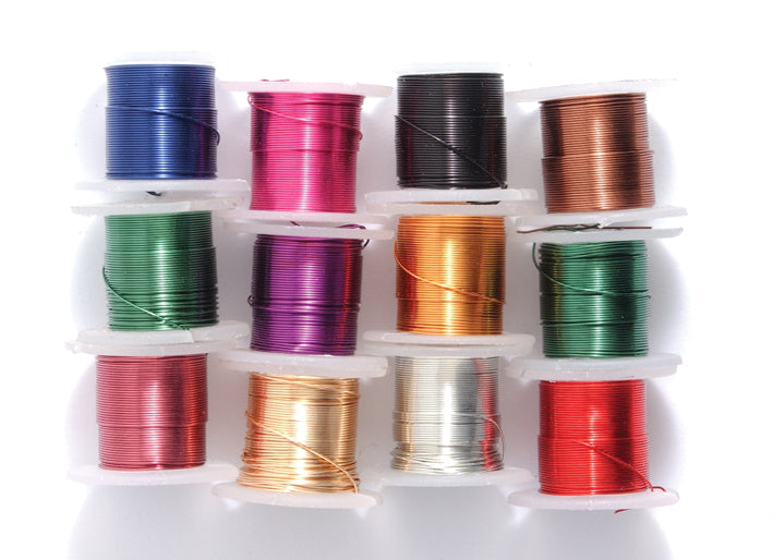 28CW525-1: Artistic Wire 28 Gauge 12 5 Yards Bobbins Assorted