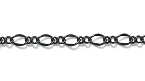 14CX1109: Chain Figaro 2.3mm Matte Black 1FT