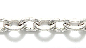 39CX3815: Chain 5.5x7.5mm Texture & Plain ANT Silver 1FT