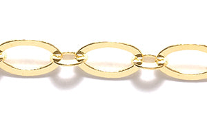 09CX854: Chain Flat Oval 5x9mm Gold 1FT