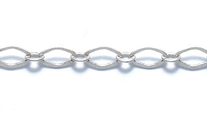 12CX8815: Chain Flat Diamond 3.5x5mm ANT Silver 1FT