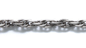 34CX6815: Chain 3mm TEXTR & Plain Rope ANT Silver 1FT