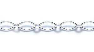 12CX8812: Chain Flat Diamond 3.5x5mm Silver 1FT