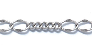 29CX8815: Chain Twist Curb 3 To 5 2.5&5mm ANT Silver 1FT