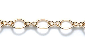 45CX1854: Chain Oval & 3x5.2mm Figure8 Gold 1FT