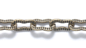 50CX3858: Chain 5x8mm TEXTR Peanut ANT Brass 1FT