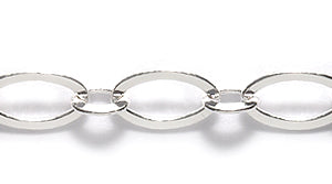 09CX812: Chain Flat Oval 5x9mm Silver 1FT