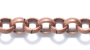 49CX3857: Chain 6mm Rolo LNK ANT CPPR 1FT