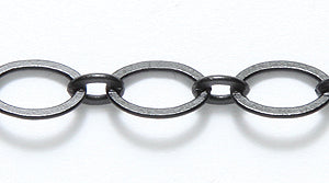 09CX109: Chain Flat Oval 5x9mm Matte Black 1FT