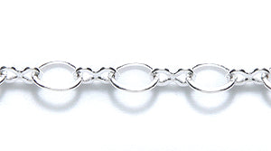 45CX1812: Chain Oval & 3x5.2mm Figure8 Silver 1FT