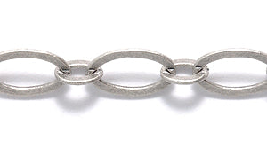 09CX815: Chain Flat Oval 5x9mm ANT Silver 1FT