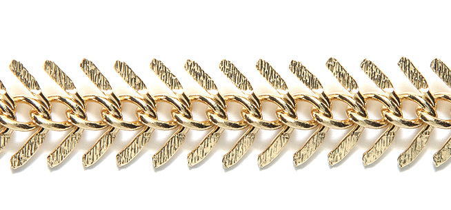 28CX8854: Chain Fishbone 1.2x13.8mm Gold PLT 6"