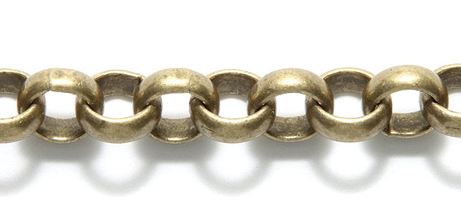 49CX4858: Chain 11mm Rolo ANT Brass 1FT