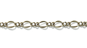 14CX1858: Chain Figaro 2.3mm ANT Brass 1FT