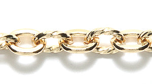 39CX3854: Chain 5.5x7.5mm Texture & Plain Gold 1FT