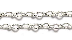 08CX7812: Chain 3x4mm Drop LNK Silver 1FT