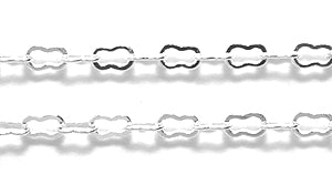 08CX6812: Chain 2x4mm Peanut LNK Silver 1FT