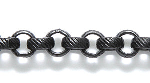 34CX1109: Chain 5mm TEXTR Rolo Matte Black 1FT