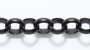 49CX3109: Chain 6mm Rolo LNK Matte Black 4mmID 1FT