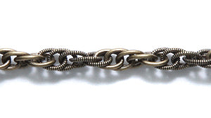 34CX6858: Chain 3mm Texture & Plain Rope ANT Brass 1FT