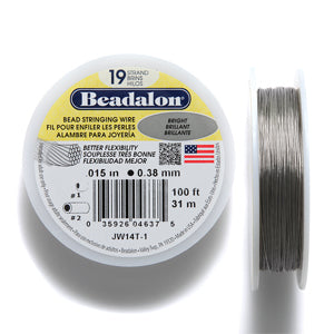 FI295-C: Beadalon Silver .015 19-strand 100 Feet Spool 1 Spool