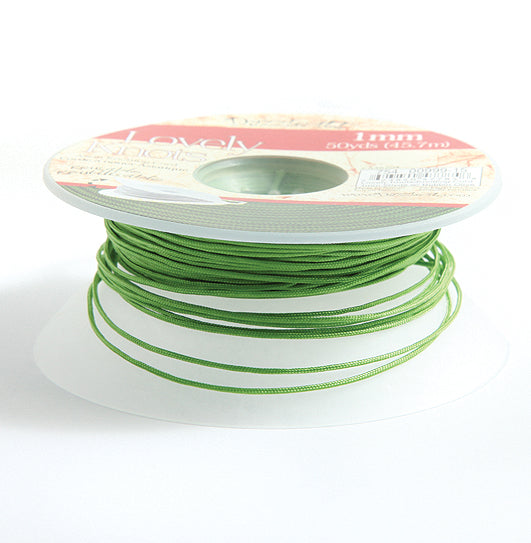 41CH183-B: Lovely Knots Cord 1mm Olive 50YD SP