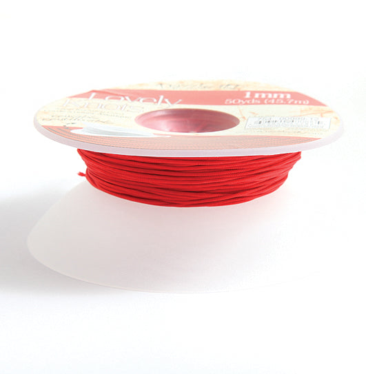 41CH144-B: Lovely Knots Cord 1mm Red 50YD SP