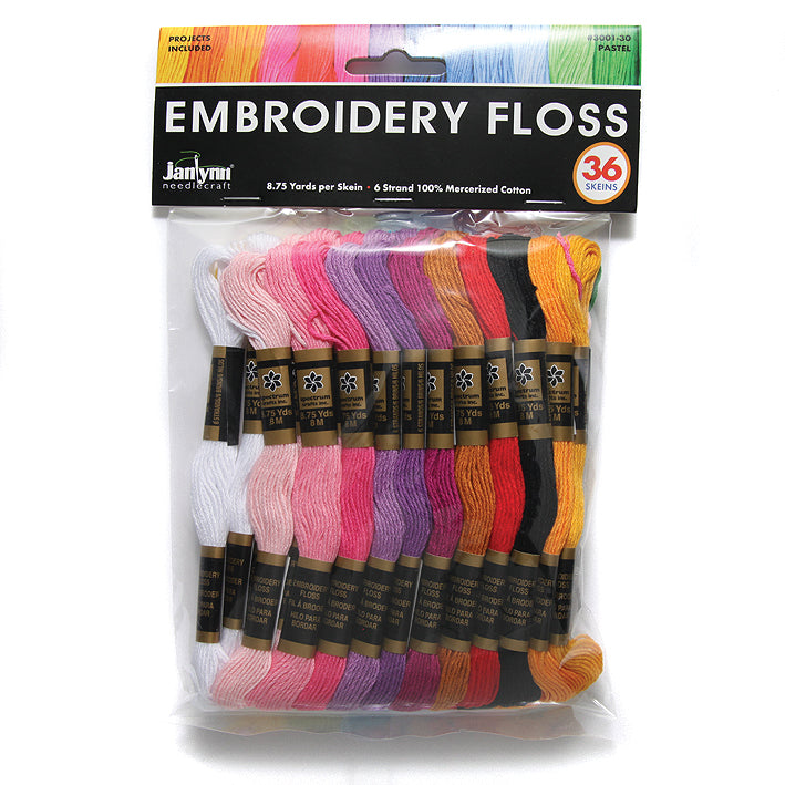 MH525-PL: Embroidery Floss 6 Strand Pastel 8MTR 36PPK