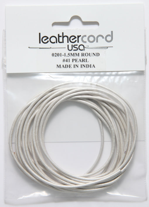 15LC614-U2: Leather Cord 1.5mm Metallic Pearl 2MTR