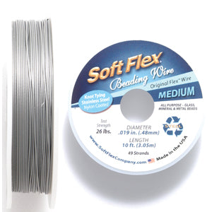 19SF415-10: Softflex Original Silver .019 49-strand 10 Feet - Spool