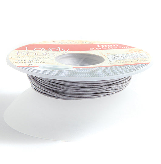 41CH105-B: Lovely Knots Cord 1mm Silver 50YD SP