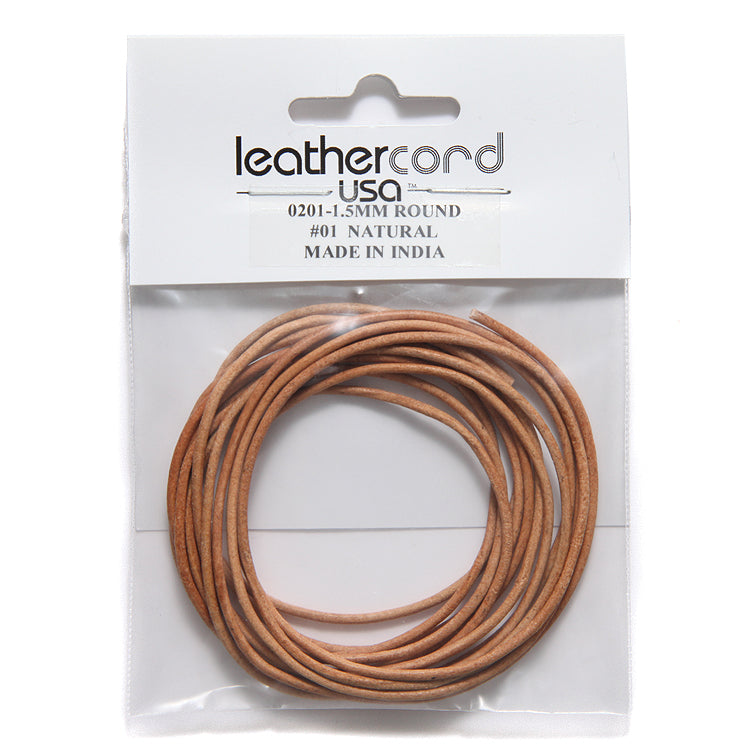 15LC151-U2: Leather Cord 1.5mm Natural 2MTR