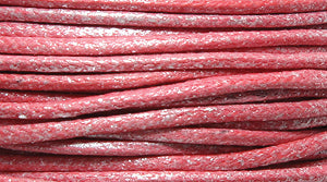 10CH642-25: Waxed Cord Pearl Light Red 1mm 25MTR SP