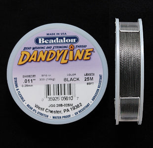 59TN109: Dandyline Thread .28mm Black 25 Meter Spool