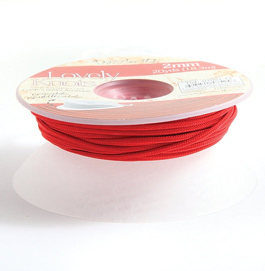 42CH144-B: Lovely Knots Cord 2mm Red 20YD SP