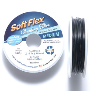 19SF109-10: Softflex Black .019 49-strand 10 Feet Spool