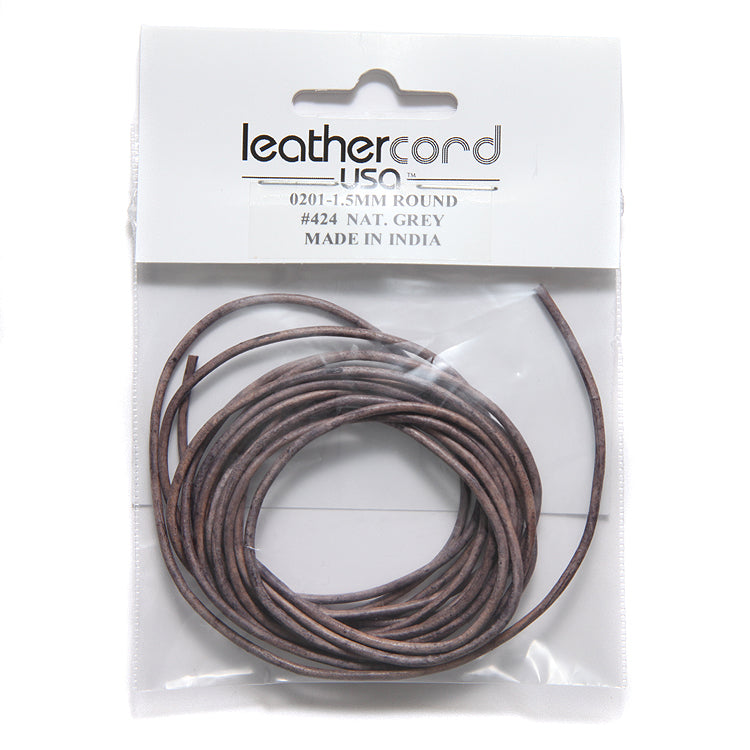 15LC108-U2: Leather Cord 1.5mm Grey 2MTR